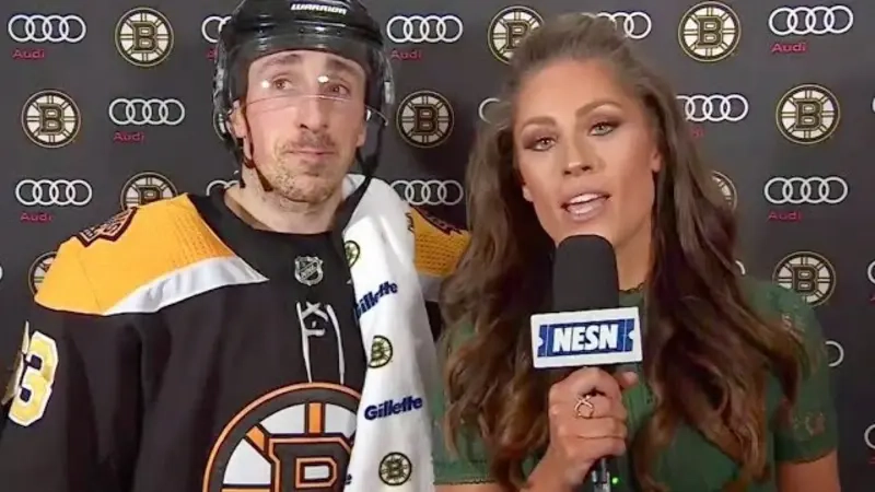 Alex Kraemer reporting live on sports coverage during her early years in the media industry